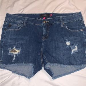 Torrid Ripped Jean Shorts
